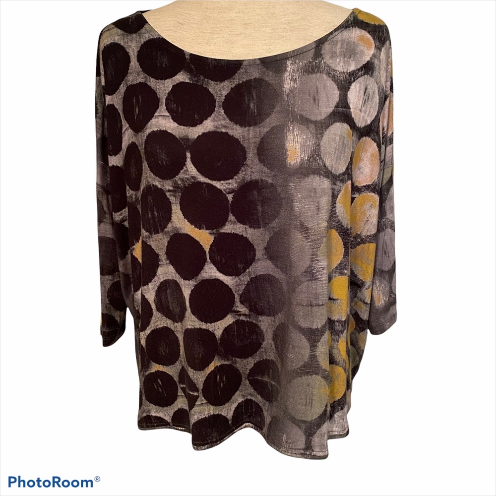 ALEMBIKA TOP BLACK GRAY TEE LAGENLOOK SIZE XS